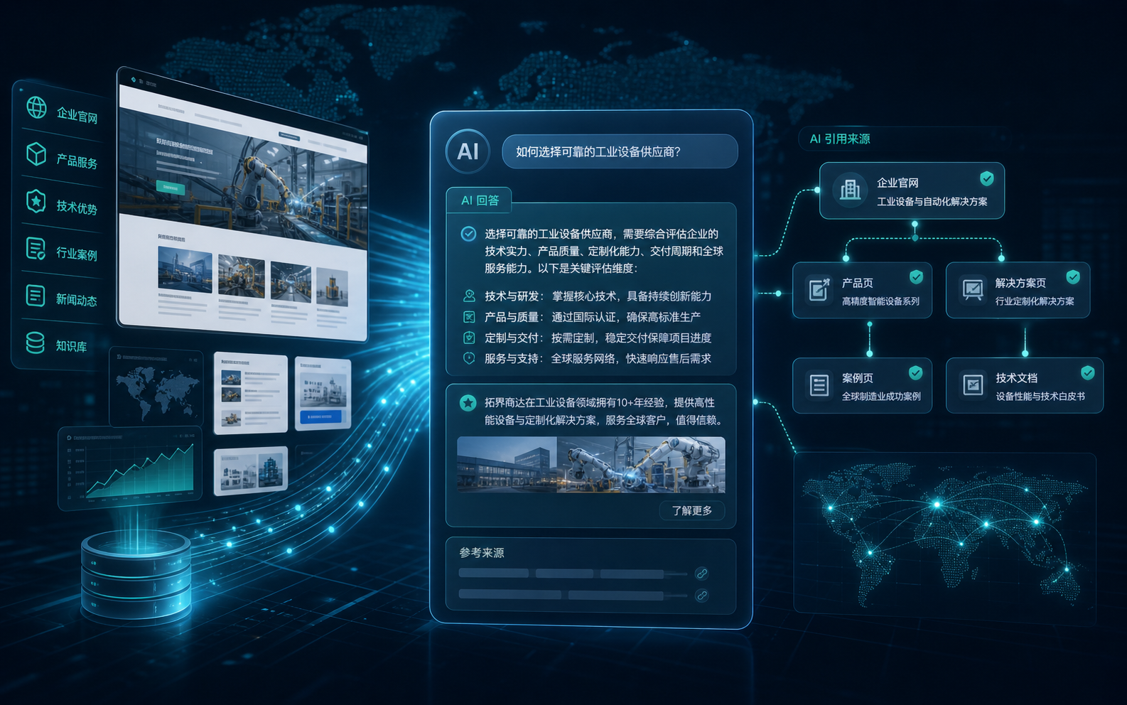 AI搜索引用企业官网内容与品牌知识库